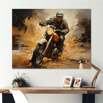 Speedy Motorcycle Blur - Motorcycle Canvas Wall Art